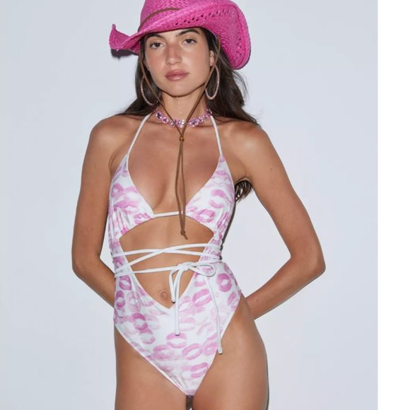 Frankies Bikinis xSydney Sweeney Gemma Wrap One-Piece Swimsuit- Angel Kisses